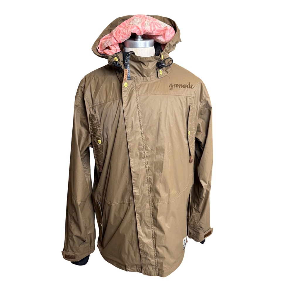 VTG 2007 Grenade Fatigue Project Jeremy Fish Snowboard Jacket Mens XL Brown GAS